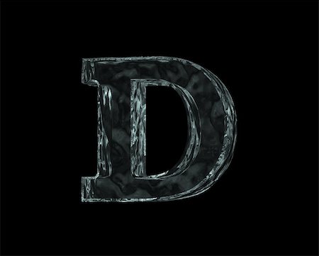 frozen uppercase letter D on black background - 3d illustration Photographie de stock - Aubaine LD & Abonnement, Code: 400-04160544