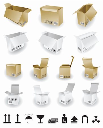 storage box icon - shipping box vector and Box Icon and Signs Stock Photo - Budget Royalty-Free & Subscription, Code: 400-04160794