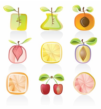 simsearch:400-05709366,k - Abstract fruit icons - vector icon set Stock Photo - Budget Royalty-Free & Subscription, Code: 400-04160825
