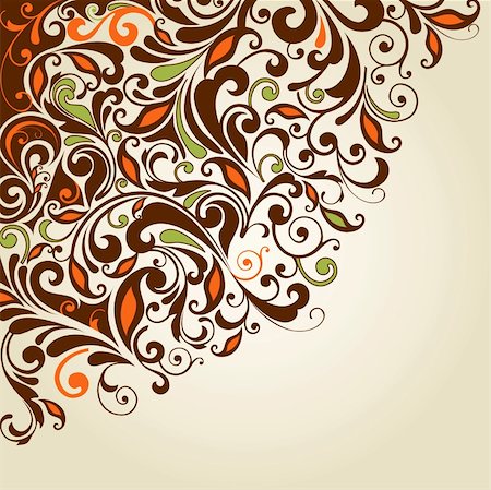 illustration drawing of floral background Fotografie stock - Microstock e Abbonamento, Codice: 400-04160914