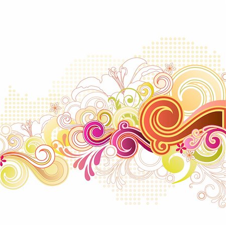 illustration drawing of floral background Fotografie stock - Microstock e Abbonamento, Codice: 400-04160919