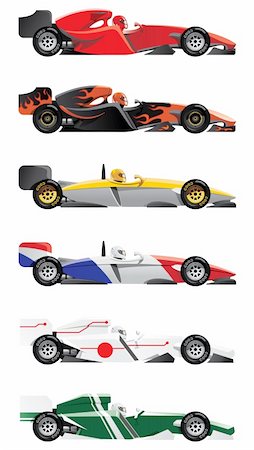 suricoma (artist) - vector illustration of  formula 1. six sports racing car  (three different models and six colorings) Foto de stock - Super Valor sin royalties y Suscripción, Código: 400-04161078