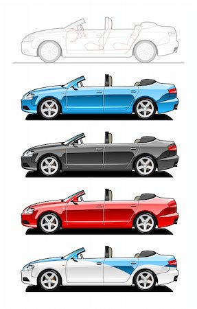 suricoma (artist) - Convertible. part of my collections  of Car body style. Simple gradients only - no gradient mesh Stock Photo - Budget Royalty-Free & Subscription, Code: 400-04161235