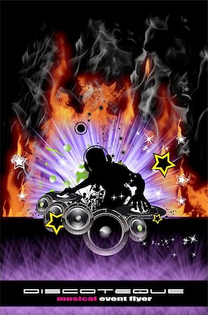 design background for club - Abstract Discoteque Dj Flyer with Real Flames Stock Photo - Budget Royalty-Free & Subscription, Code: 400-04161368