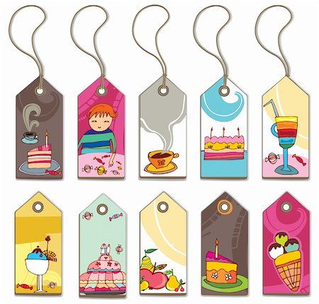 Sweet tags with copyspace Stock Photo - Budget Royalty-Free & Subscription, Code: 400-04161375