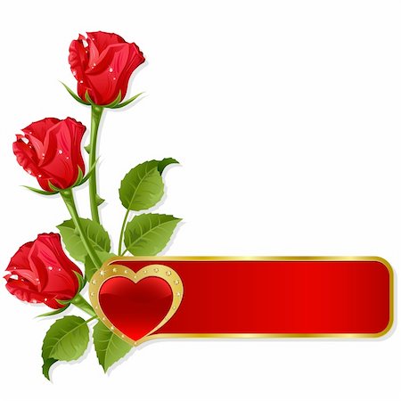 Background to the St.Valentine with gold heart and roses Stock Photo - Budget Royalty-Free & Subscription, Code: 400-04161433