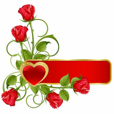 simsearch:400-04852864,k - Background to the St.Valentine with gold heart and roses Stock Photo - Budget Royalty-Free & Subscription, Code: 400-04161444