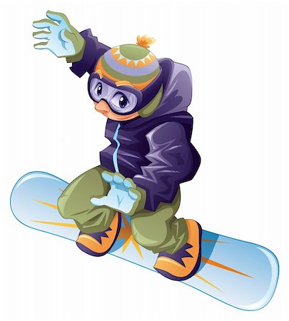 simsearch:400-04369150,k - Young snowboarder. Vector cartoon sport character. Foto de stock - Super Valor sin royalties y Suscripción, Código: 400-04161543