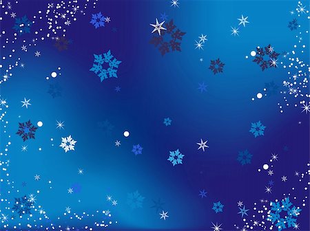 Merry Christmas Background with snowflakes and stars.Vector Image. Stock Photo - Budget Royalty-Free & Subscription, Code: 400-04161592
