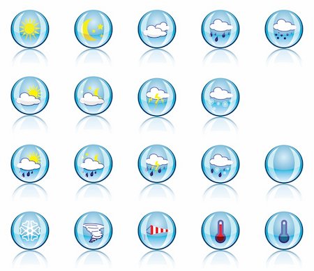sun rain wind cloudy - Symbols for the indication of weather. Vector illustration. Stock Photo - Budget Royalty-Free & Subscription, Code: 400-04161616