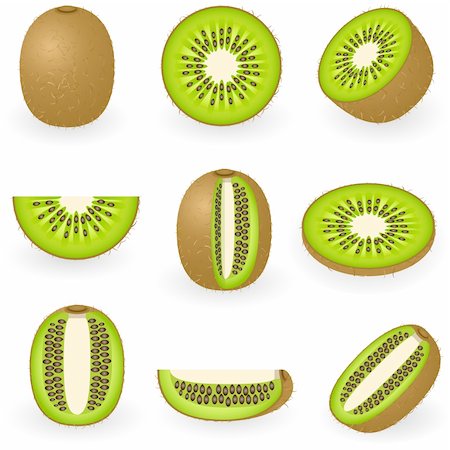 Vector illustration of kiwi fruit Stock Photo - Budget Royalty-Free & Subscription, Code: 400-04161620