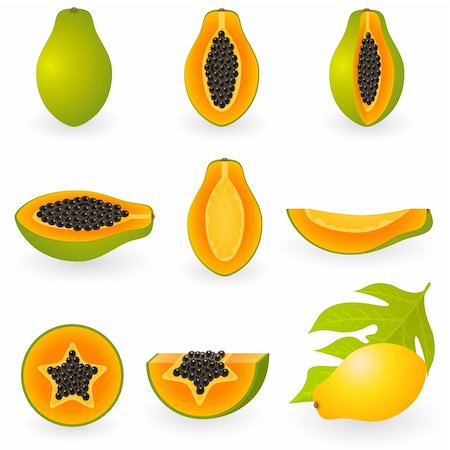 Vector illustration of papaya Stock Photo - Budget Royalty-Free & Subscription, Code: 400-04161622