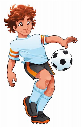 funny pictures with exercise balls - Soccer Player. Cartoon and vector sport character. Stock Photo - Budget Royalty-Free & Subscription, Code: 400-04161656