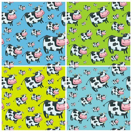 simsearch:400-04280917,k - friendly cow seamless pattern set Stock Photo - Budget Royalty-Free & Subscription, Code: 400-04161725