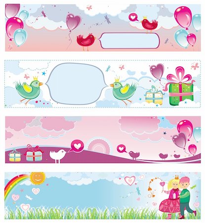 simsearch:400-08403591,k - Set of Valentine's day banners, with space for your text Stock Photo - Budget Royalty-Free & Subscription, Code: 400-04161732