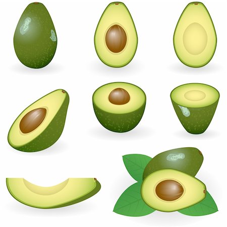 simsearch:400-05265200,k - Vector illustration of avocado Photographie de stock - Aubaine LD & Abonnement, Code: 400-04161781