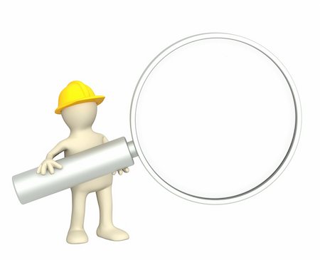 simsearch:400-04556858,k - 3d builder with loupe - over white Stock Photo - Budget Royalty-Free & Subscription, Code: 400-04161794