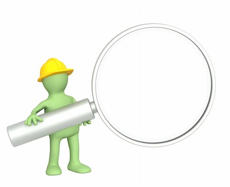 simsearch:400-04556858,k - 3d builder with loupe - over white Stock Photo - Budget Royalty-Free & Subscription, Code: 400-04161793