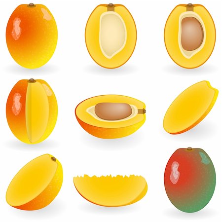 Vector illustration of mango Stock Photo - Budget Royalty-Free & Subscription, Code: 400-04161802
