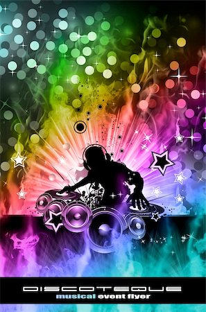 Abstract Colorful Burning Dj Background for Alternative Disco Flyers Stock Photo - Budget Royalty-Free & Subscription, Code: 400-04161847