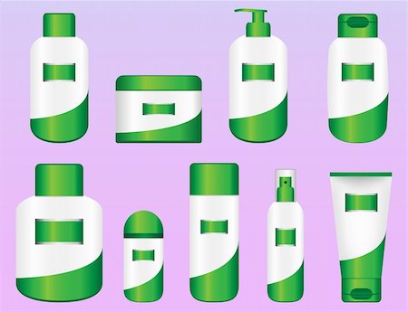 Set of 9 Bio Cosmetic Bottles. Editable Vectors Stock Photo - Budget Royalty-Free & Subscription, Code: 400-04161859