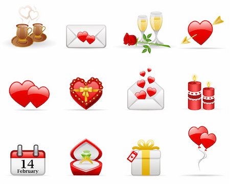 Valentine's Day icon set Stock Photo - Budget Royalty-Free & Subscription, Code: 400-04162085