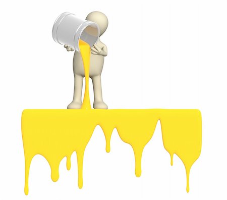 falling paint bucket - Puppet, pouring a paint from buckets Stock Photo - Budget Royalty-Free & Subscription, Code: 400-04162373