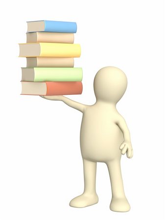 simsearch:400-06074785,k - 3d puppet with books - over white Stock Photo - Budget Royalty-Free & Subscription, Code: 400-04162516