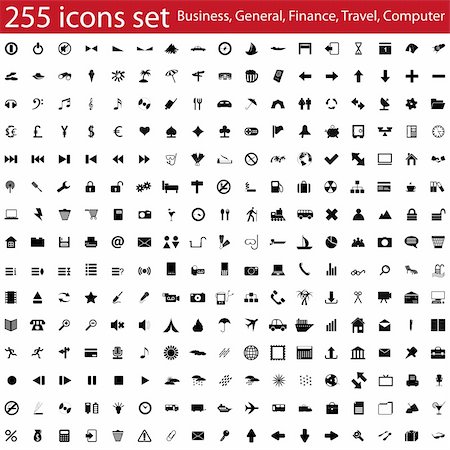 Biggest collection of different vector icons for using in web design Stock Photo - Budget Royalty-Free & Subscription, Code: 400-04162526