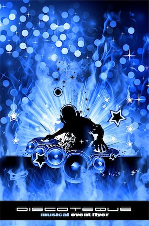 dancing with fire - Abstract Colorful Burning Dj Background for Alternative Disco Flyers Stock Photo - Budget Royalty-Free & Subscription, Code: 400-04162539