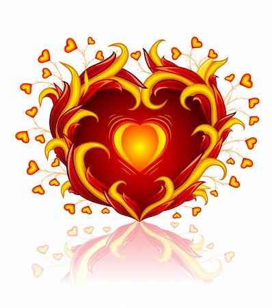 simsearch:400-04210315,k - love heart burning in blaze ? vector illustration, isolated on white background Stock Photo - Budget Royalty-Free & Subscription, Code: 400-04162716