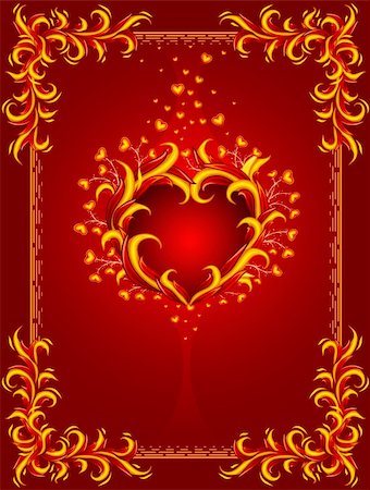 simsearch:400-04210315,k - red background with burning heart and frame ? vector illustration Stock Photo - Budget Royalty-Free & Subscription, Code: 400-04162710