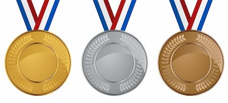 Olympic medals set isolated on a white background. Stock Photo - Budget Royalty-Free & Subscription, Code: 400-04162754