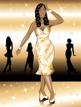 simsearch:400-04349663,k - Formal Golden Gown Woman, can be used for Holidays, prom or anything. Stock Photo - Budget Royalty-Free & Subscription, Code: 400-04162893