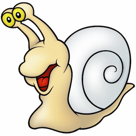 simsearch:400-04162983,k - Smiling Snail - cartoon illustration Foto de stock - Super Valor sin royalties y Suscripción, Código: 400-04162983