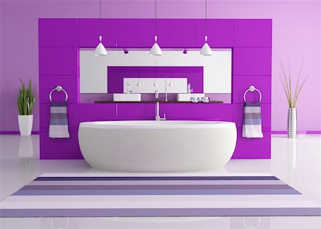 simsearch:400-04159088,k - purple contemporary bathroom Stock Photo - Budget Royalty-Free & Subscription, Code: 400-04163055