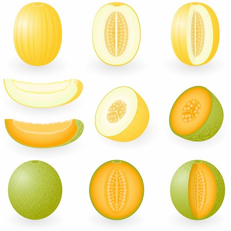 Vector illustration of melons Foto de stock - Royalty-Free Super Valor e Assinatura, Número: 400-04163127