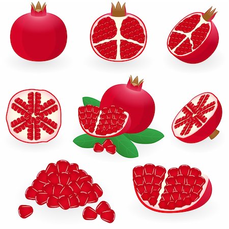 Vector illustration of pomegranate Foto de stock - Royalty-Free Super Valor e Assinatura, Número: 400-04163129