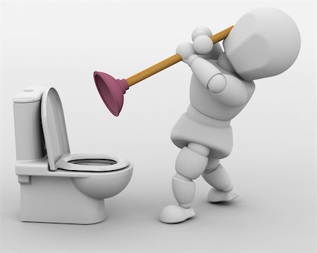 3D render of a plumber fixing a leak Stock Photo - Budget Royalty-Free & Subscription, Code: 400-04163206