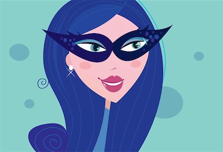 Fashion illustration of femme-fatale. Elegant woman with provocative mask on her face. Stock Photo - Budget Royalty-Free & Subscription, Code: 400-04163209