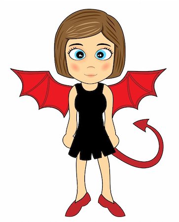 Illustration of a cute looking devil girl Fotografie stock - Microstock e Abbonamento, Codice: 400-04163210