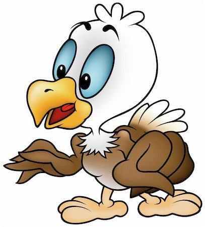 Little Bald Eagle - colored cartoon illustration + vector Stock Photo - Budget Royalty-Free & Subscription, Code: 400-04163224