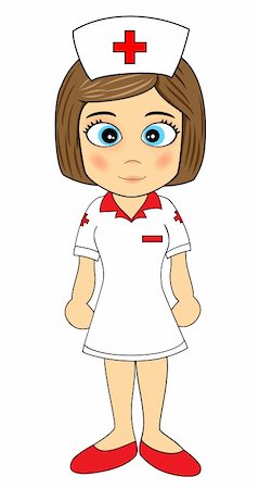 Illustration of A cute little girl in nurse outfit Fotografie stock - Microstock e Abbonamento, Codice: 400-04163372
