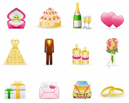 simsearch:400-05153680,k - Wedding (Marriage) icon set Stock Photo - Budget Royalty-Free & Subscription, Code: 400-04163418