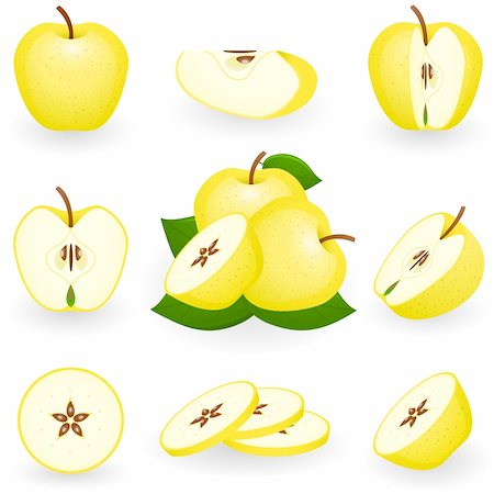 Vector illustration of golden apple Stock Photo - Budget Royalty-Free & Subscription, Code: 400-04163545