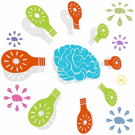 Brain idea icon isolated on a white background. Stock Photo - Budget Royalty-Free & Subscription, Code: 400-04163587