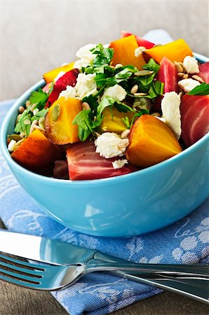 feta bowl - Bowl of roasted sliced red and golden beets Stock Photo - Budget Royalty-Free & Subscription, Code: 400-04163715