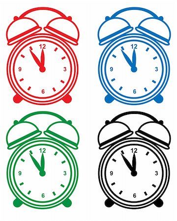 Alarm clock set isolated on a white background. Stock Photo - Budget Royalty-Free & Subscription, Code: 400-04163943