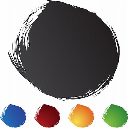 paint brush stroke vector - Circle Brushstrokes isolated on a white background. Stock Photo - Budget Royalty-Free & Subscription, Code: 400-04174177