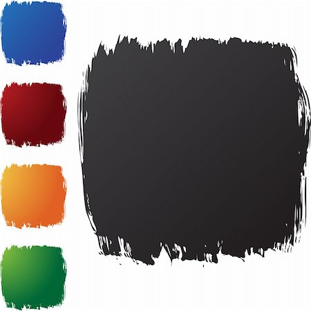 paint brush stroke vector - Square Brushstrokes isolated on a white background. Stock Photo - Budget Royalty-Free & Subscription, Code: 400-04174179